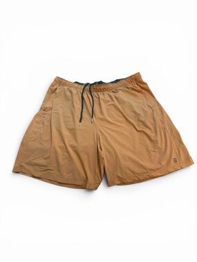 Free Fly Apparel Men's Athletic Shorts in Orange with Black Drawstring